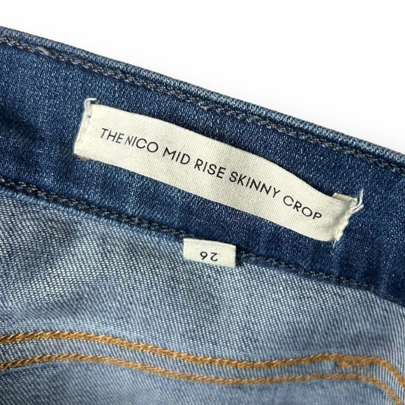 Denim Forum The Nico Mid Rise Skinny Crop in Medium Lagoon  26 - Picture 11 of 12
